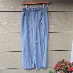 Gigio Blue Wide Leg cotton flowy pants s